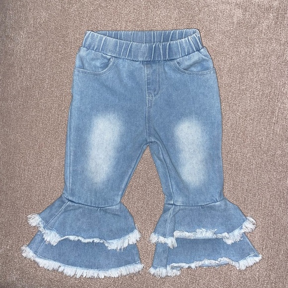 Girls 12-18 Months Flare Jeans with Elastic Waist - Picture 5 of 7
